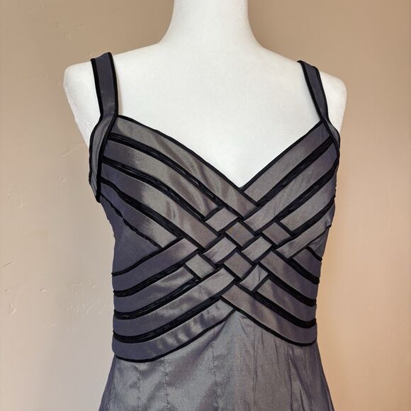 Alex Evenings Shimmer Bandage Built In Bra Fit And Flare Midi Gown Dress Sz 8 - Picture 3 of 12